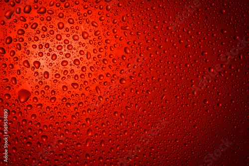 Close-up of water drops on glass . Abstract background texture.