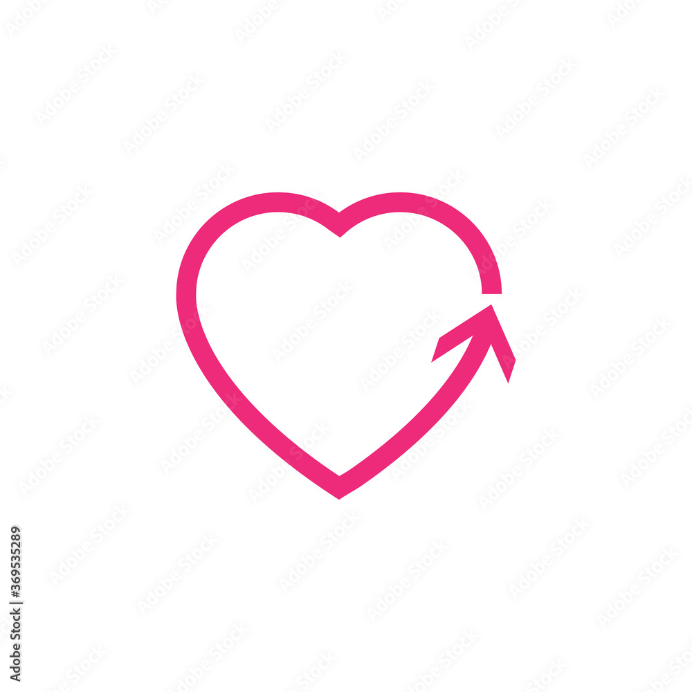Heart line icons. Arrow heart. Stock vector illustration isolated on white background Heart line icons. Arrow heart. Stock vector illustration isolated on white background