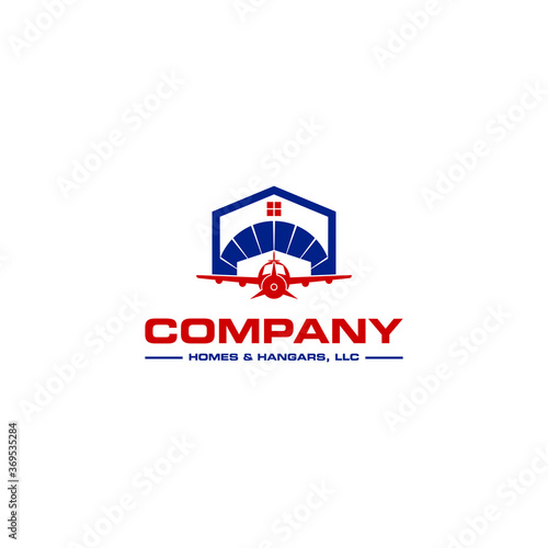 Home Hangars Construction Airplane Abstract Creative Industry Logo