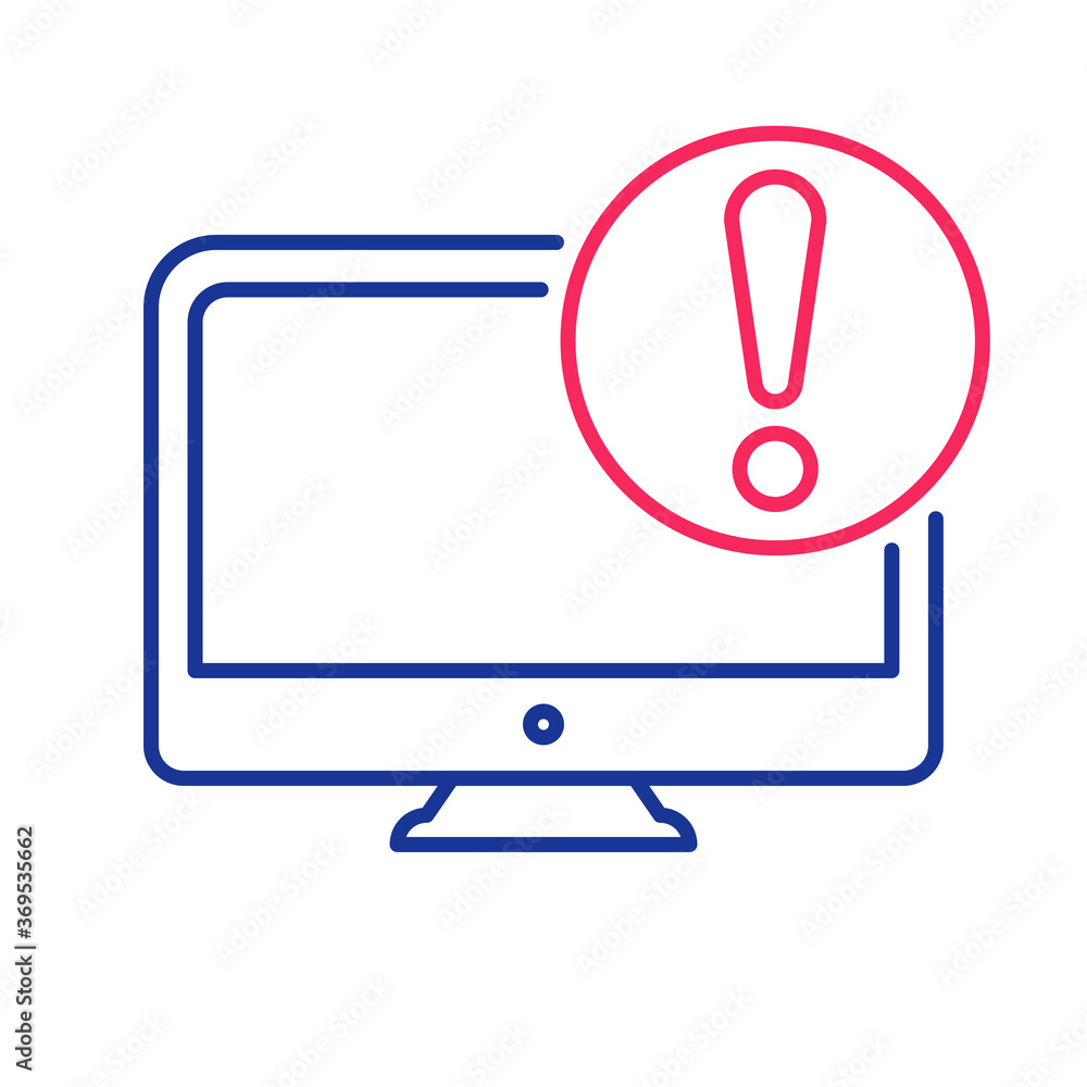 Computer monitor, screen, display, icon. Alert, notification, wa Computer monitor, screen, display, icon. Alert, notification, wa