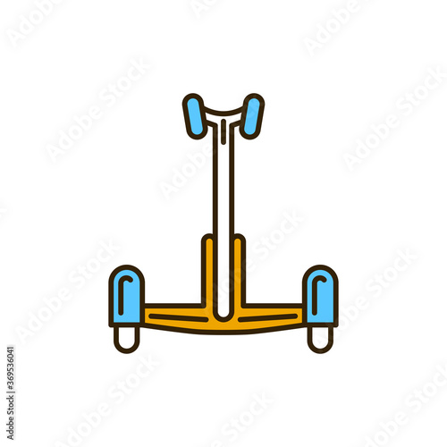 Electric gyroscooter color line icon. City transport rental. Pictogram for web, mobile app, promo. UI UX design element. Editable stroke.