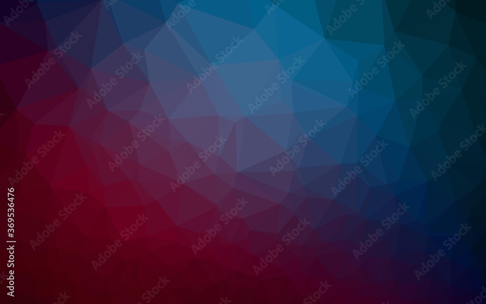 Dark Blue, Red vector polygonal background. A completely new color illustration in a vague style. Template for your brand book.