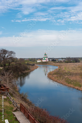 Russian landscape with a river and a chapel, Suzdal