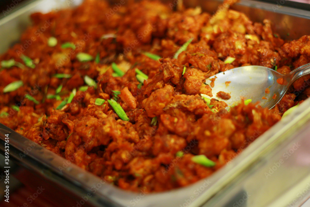 Spicy & Tasty Indian Style Chicken Fry , Chicken Fry Recipe Stock Photo