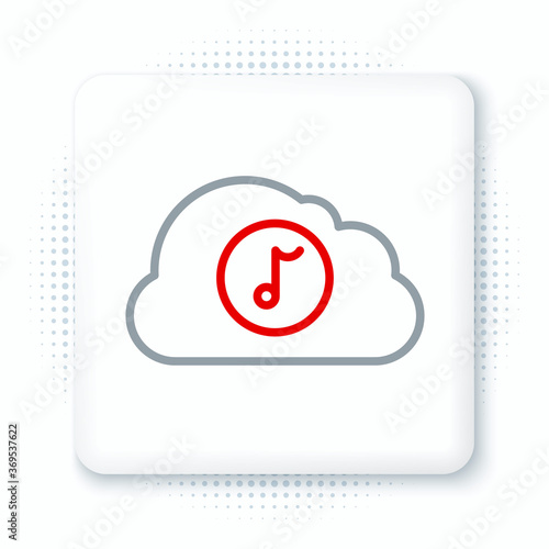 Line Music streaming service icon isolated on white background. Sound cloud computing, online media streaming, online song, audio wave. Colorful outline concept. Vector.