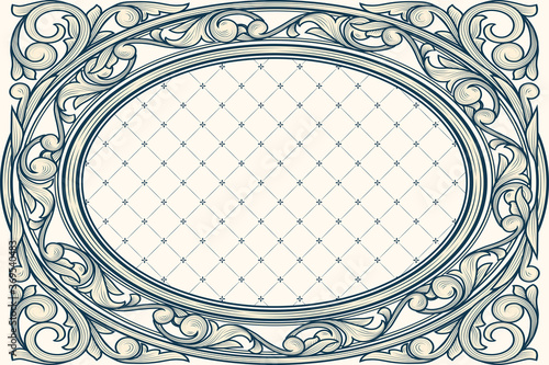 Vintage decorative ornate monochrome design