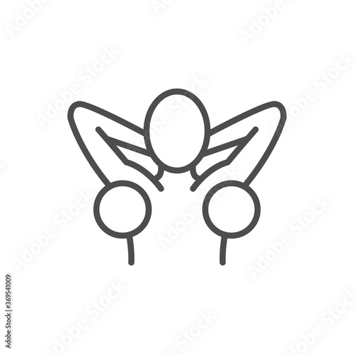 Armpit hair removal line outline icon