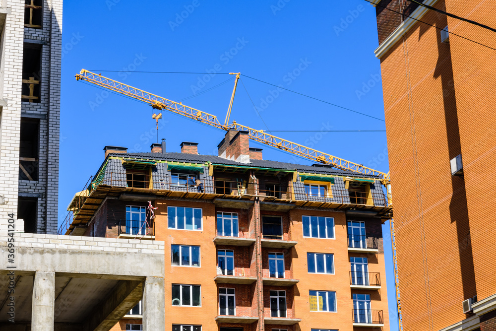 Construction of new modern residential building