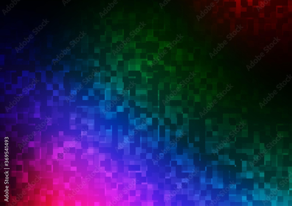 Naklejka premium Dark Multicolor, Rainbow vector cover in polygonal style.