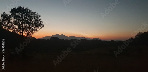 sunset in the mountains