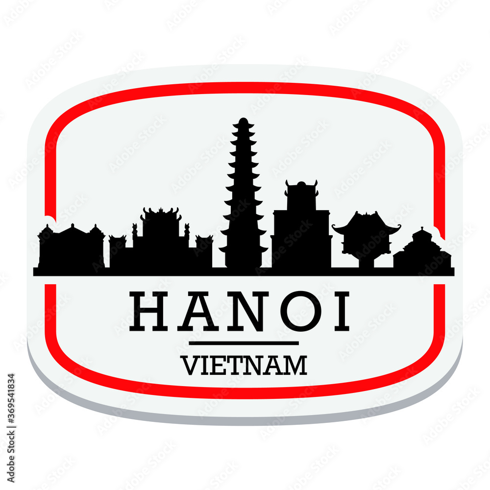 Hanoi Vietnam Label Stamp Icon Skyline City Design Tourism. Hanoi Vietnam Label Stamp Icon Skyline City Design Tourism.