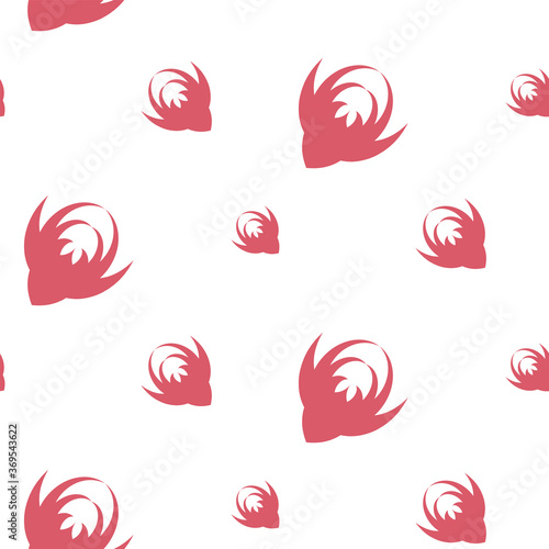Fototapeta Naklejka Na Ścianę i Meble -  Pattern - red flowers abstract - white background - vector.