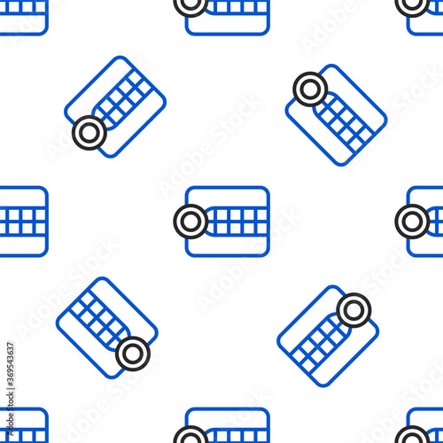 Line Dentures model icon isolated seamless pattern on white background. Dental concept. Colorful outline concept. Vector.