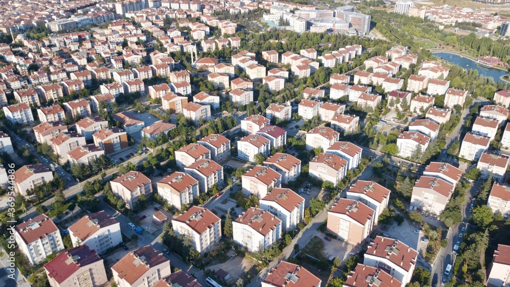 Aerial city view of Eskisehir
