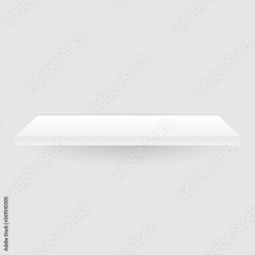 White realistic empty shelf vector design isolated on background