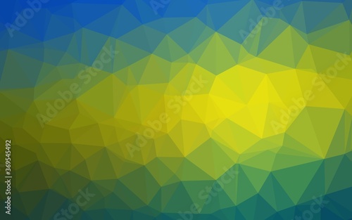 Fototapeta Naklejka Na Ścianę i Meble -  Dark Blue, Yellow vector abstract mosaic background. Geometric illustration in Origami style with gradient. Elegant pattern for a brand book.