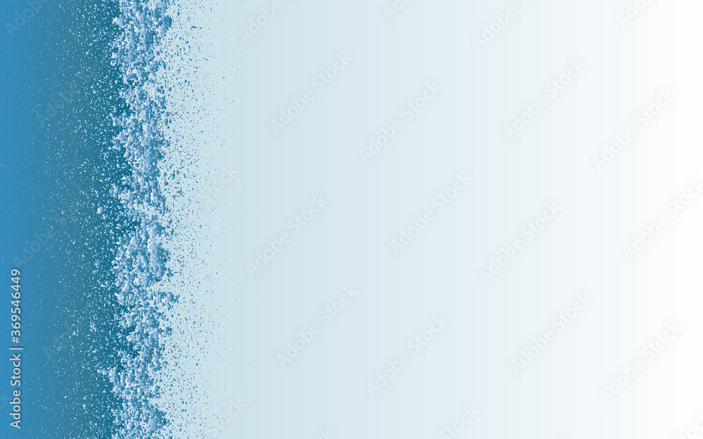 Abstract geometric blue and white background with particle decay effect. Disintegration, Dispersed background.Vector graphic. 