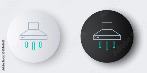 Line Kitchen extractor fan icon isolated on grey background. Cooker hood. Kitchen exhaust. Household appliance. Colorful outline concept. Vector.