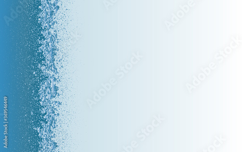 Abstract geometric blue and white background with particle decay effect. Disintegration, Dispersed background.Vector graphic. 