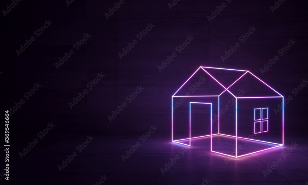 Abstract neon shapes hologram led laser house Abstract neon shapes hologram led laser house