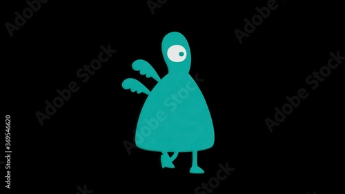 Cartoon funny animation gif character on isolated background. Angel man
 photo