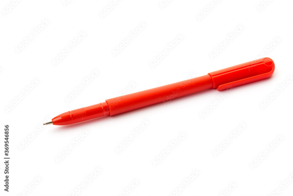 beautiful modern ballpoint pen isolated on white. chancellery beautiful modern ballpoint pen isolated on white. chancellery