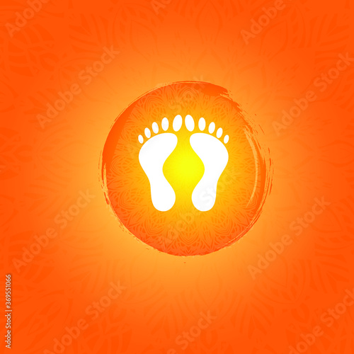 Lord maa laxmi footprint graphic trendy design. photo