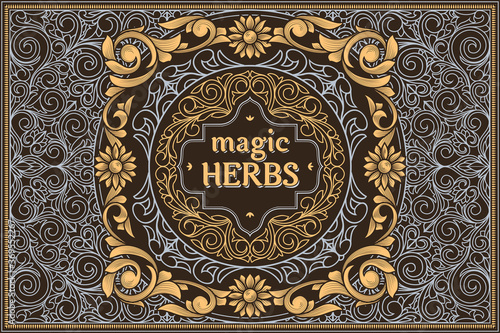 Vintage decorative ornate label design