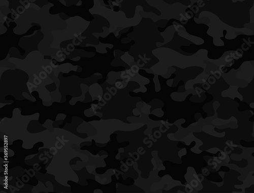  Black camouflage seamless pattern vector graphics night pattern