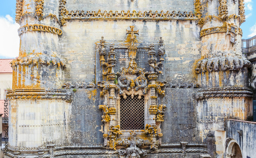 The famous chapterhouse window of the Convent of Christ in Tomar, Portugal, a well-known example of Manueline style. A World Heritage Site since 1983 photo