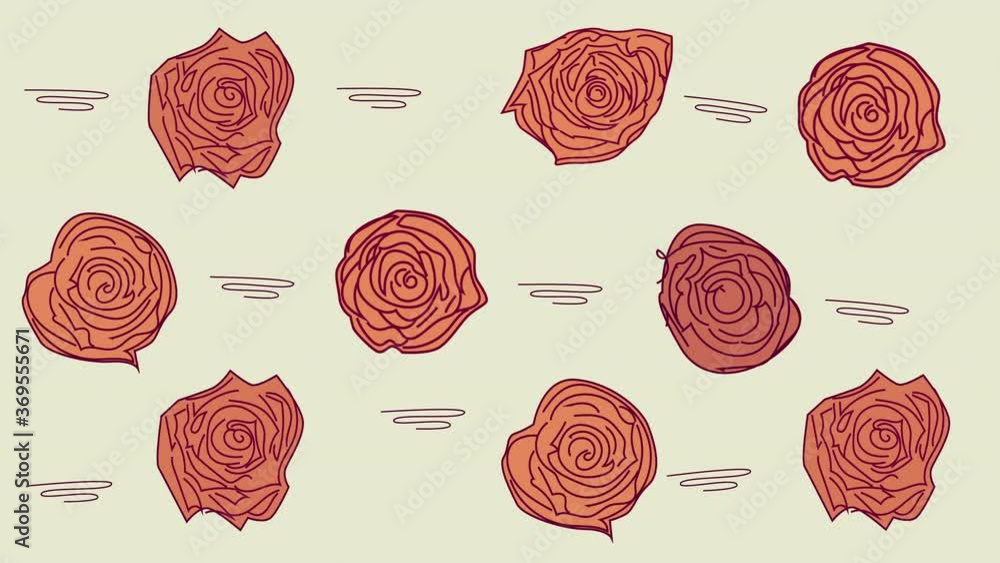 Hand drawn animation background with moving red and pink roses. Light background. Hand drawn animation background with moving red and pink roses. Light background.