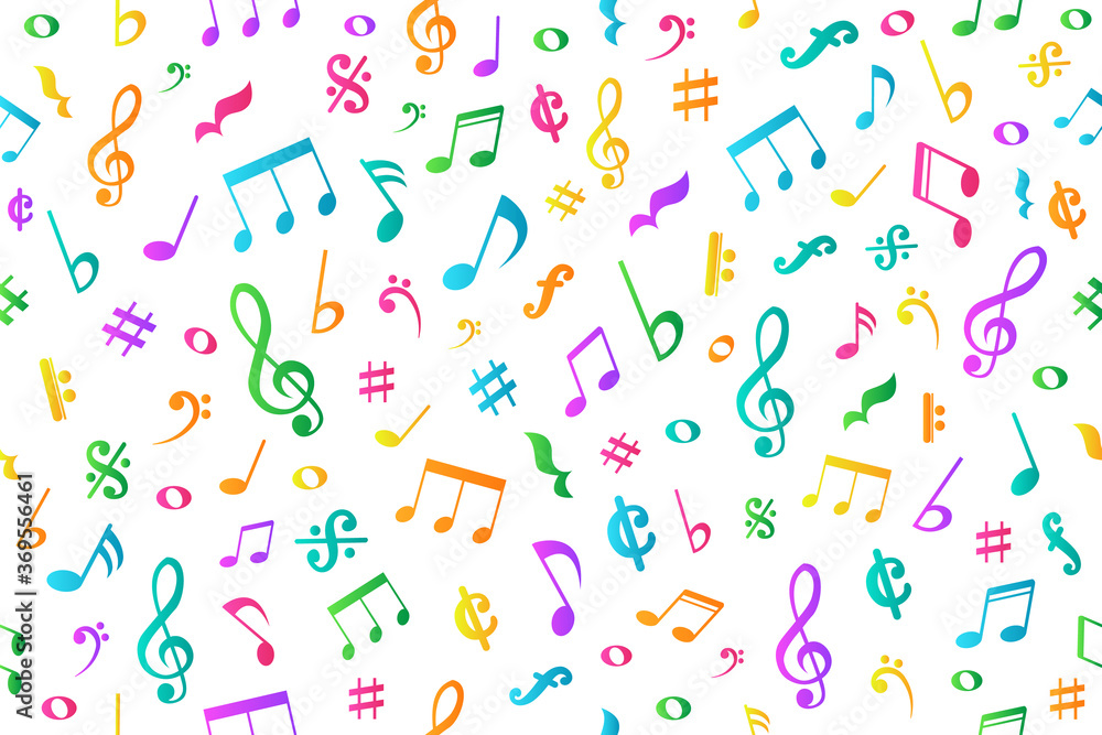 Seamless pattern background with musical notes and icons Seamless pattern background with musical notes and icons