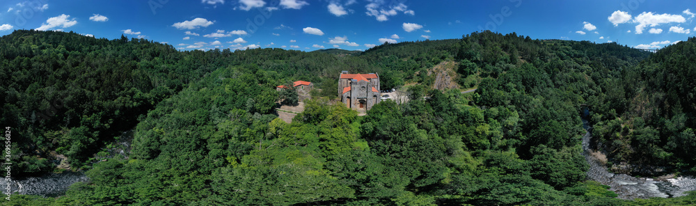 Aerial view of MONASTERY SAN LOURENZO DE CARBOEIRO IN SILLEDA ...