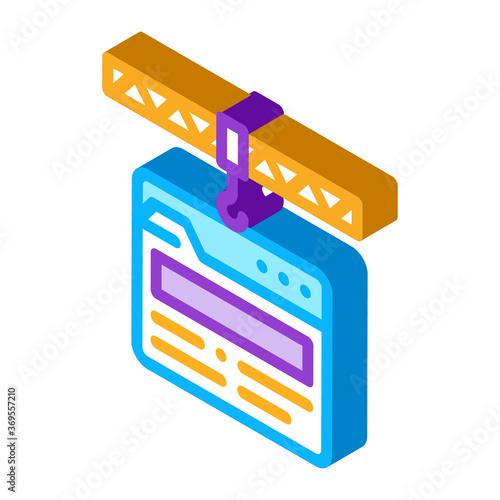 web site construction icon vector. isometric web site construction sign. color isolated symbol illustration