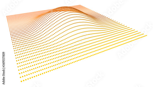 Data slice in the volume function of point data. Three-dimensional flow information. The bulge of the mountain science.