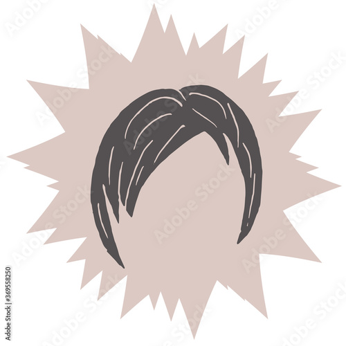 Print for T-shirt, clothing, packaging, hairdressing supplies. Hairstyle. Suitable as a logo, sign.