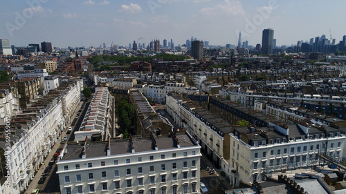 Aerial shot of the Pimlico residential area located in London, England photo
