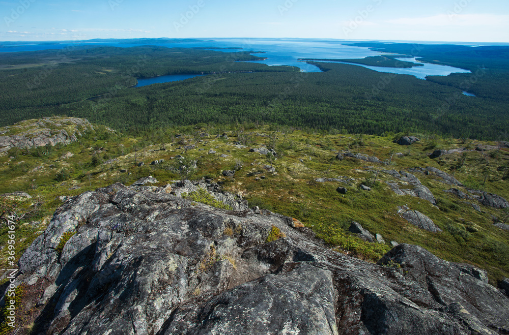 Grand taiga lake view from above Grand taiga lake view from above