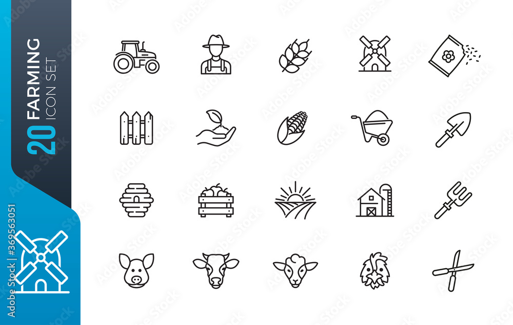 minimal farming icon set