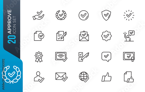 minimal approve icon set