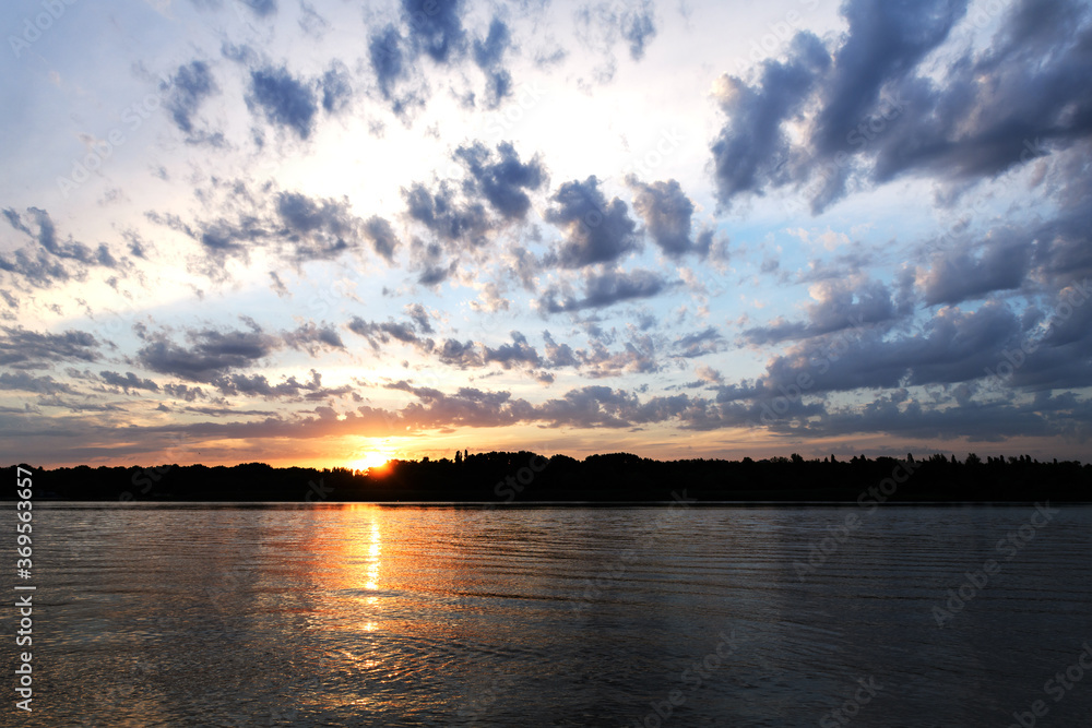 beautiful sunset on the river