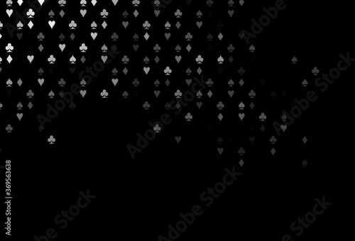 Dark Silver, Gray vector texture with playing cards.