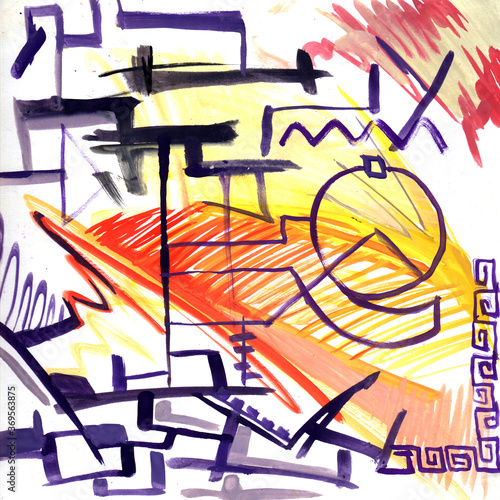 Colorful Artistic Abstract Aquarelle Poster.