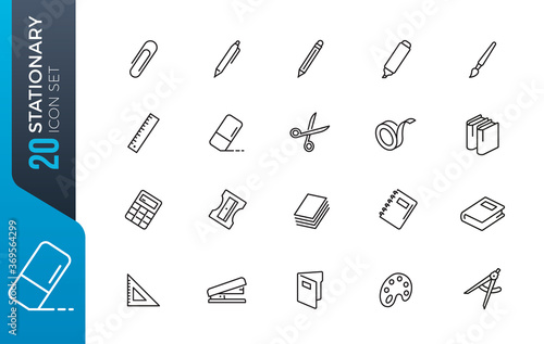 minimal stationary icon set