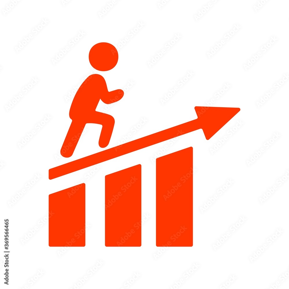 Career development or career ladder concept icon. Employee promotion symbol. Career development or career ladder concept icon. Employee promotion symbol.