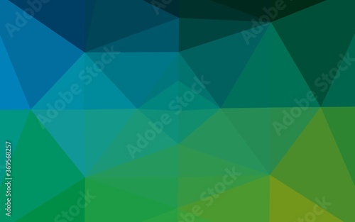 Dark Blue, Green vector low poly texture. A sample with polygonal shapes. Elegant pattern for a brand book.