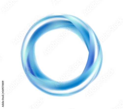 Abstract blue spiral curling ring. Vector illustration isolated on white background. Can be use for your design, package, adv. EPS10.