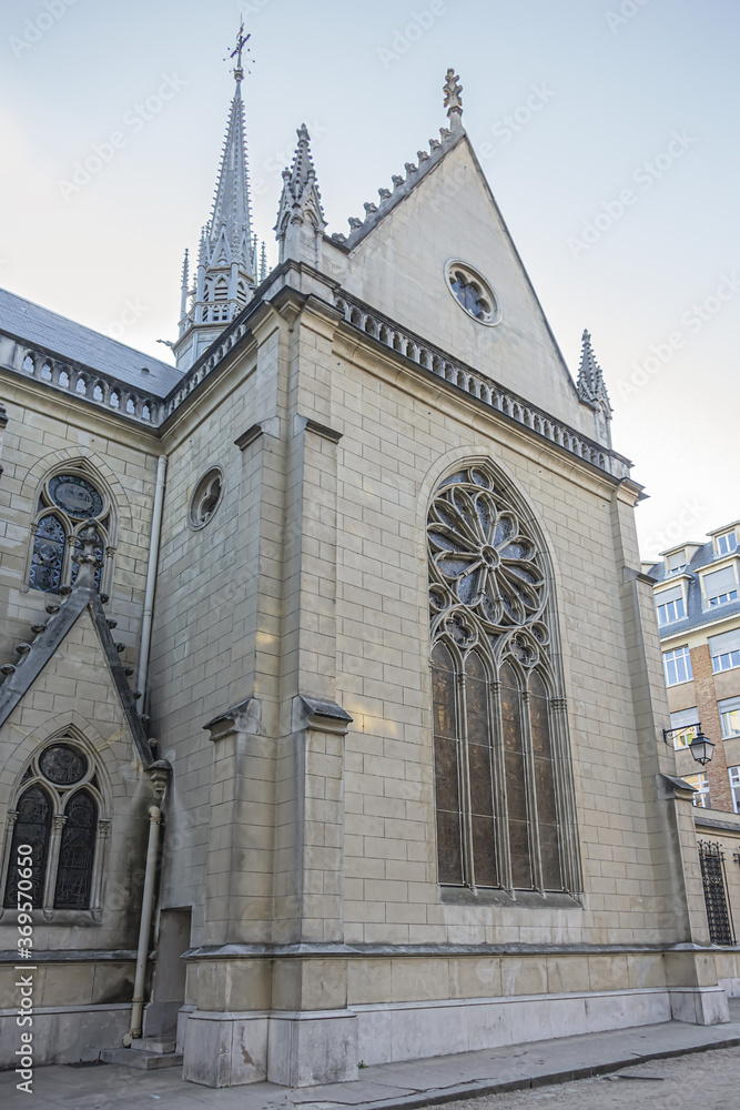Saint Theresa chapel at the Auteuil Foundation. Paris-Auteuil - Tranquil Village in the City. In 1860 Auteuil was incorporated into Paris 16th arrondissement. Paris, France.