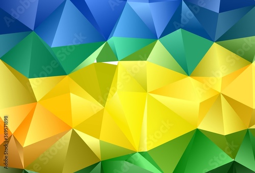 Dark Blue, Yellow vector triangle mosaic template.