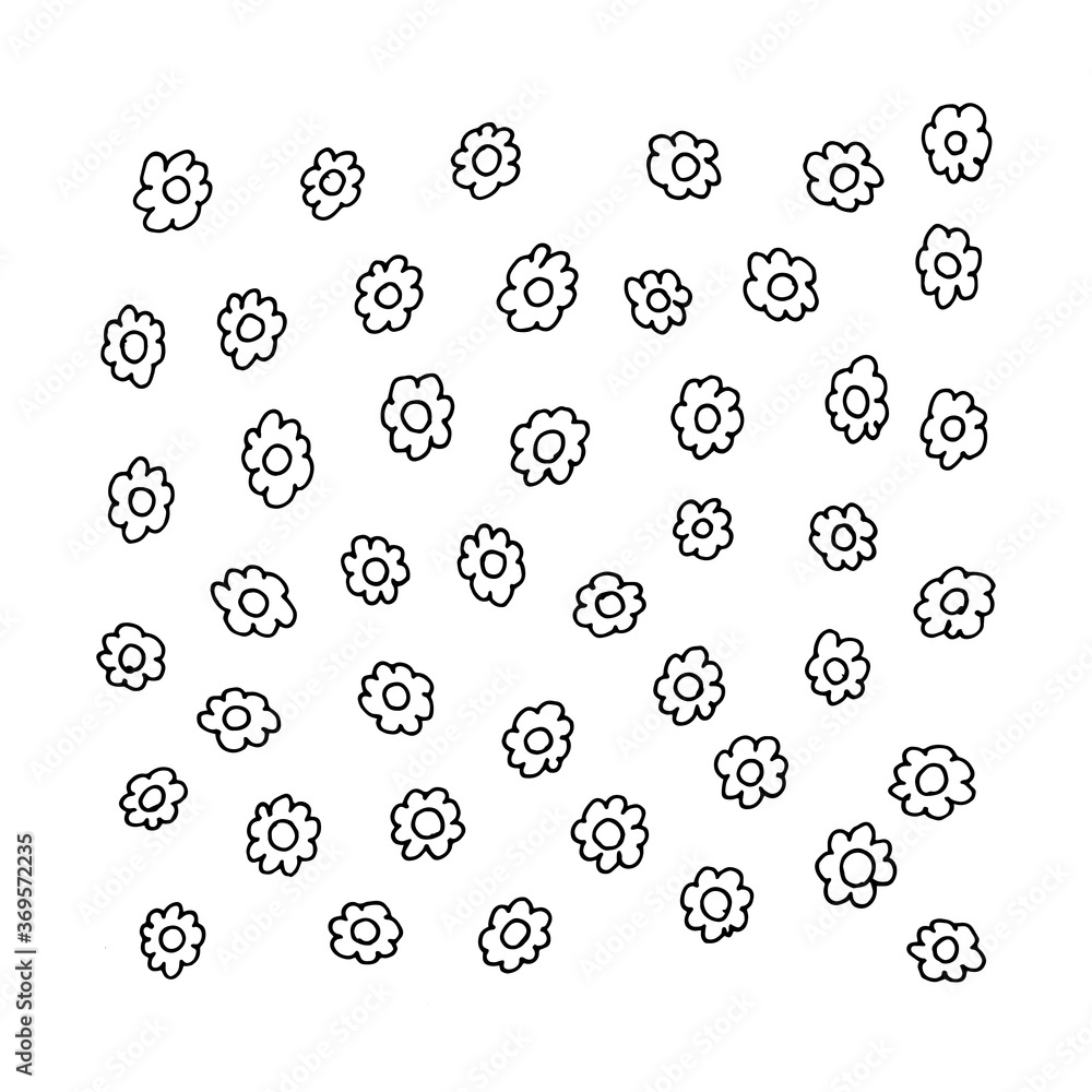 Pattern of small chamomile flowers. Pattern of small chamomile flowers.